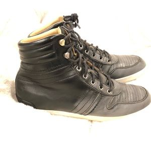 Men’s Ugg Em-Pire Black-Gray Ombré Leather Hi-Top- Size 9